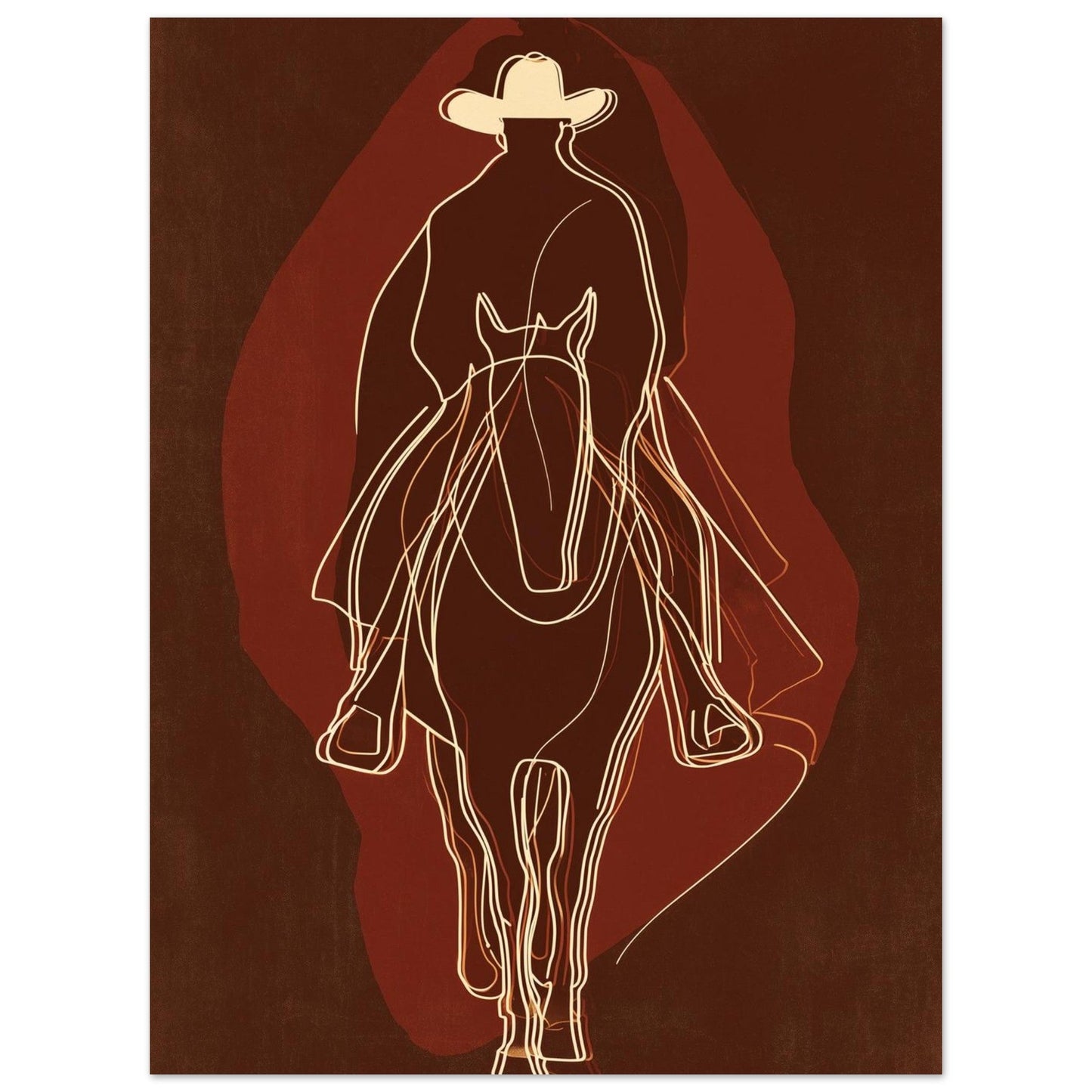 Western Silhouette - Cowboy Horse Art Poster