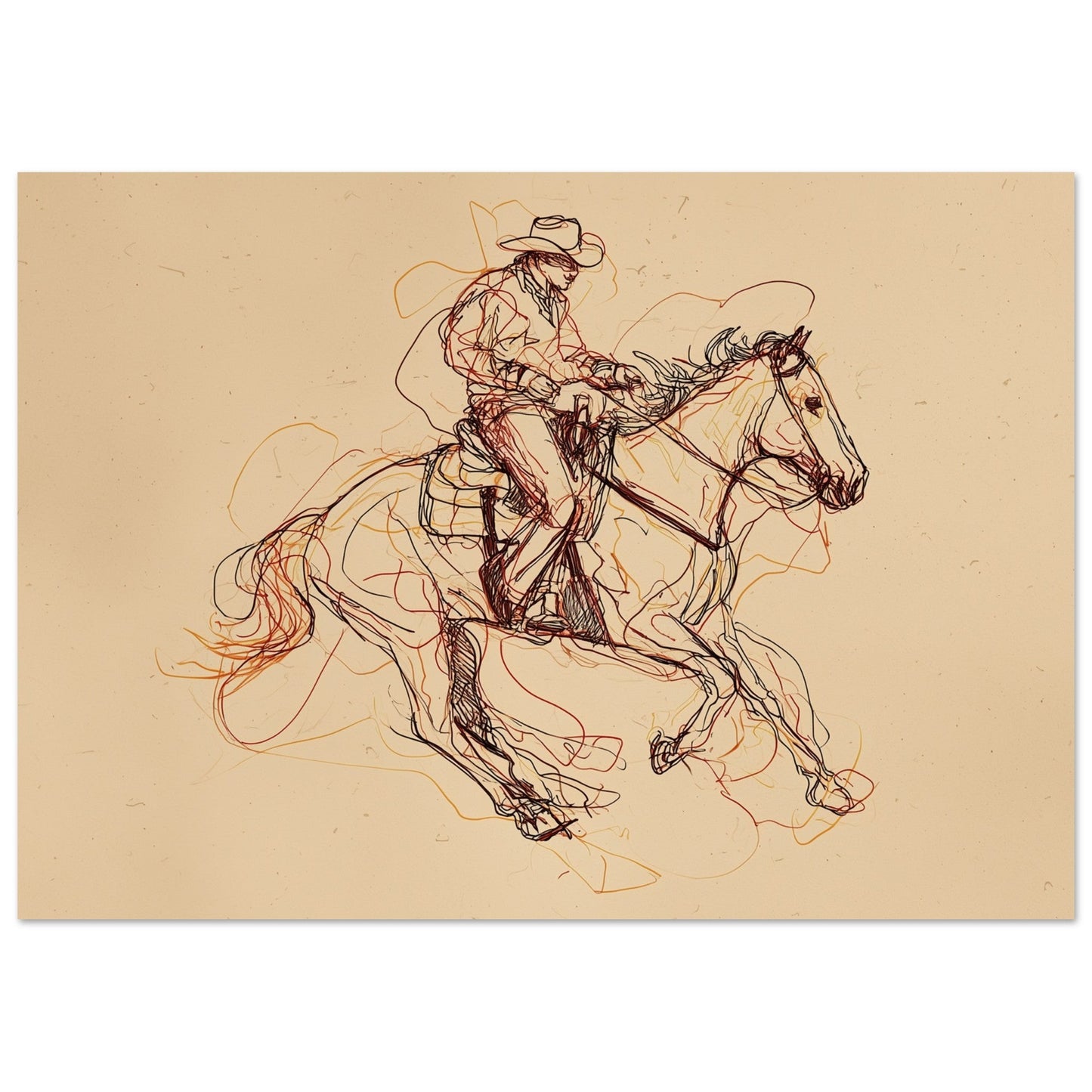 Running Wild - Free Horse Sketch Art Poster