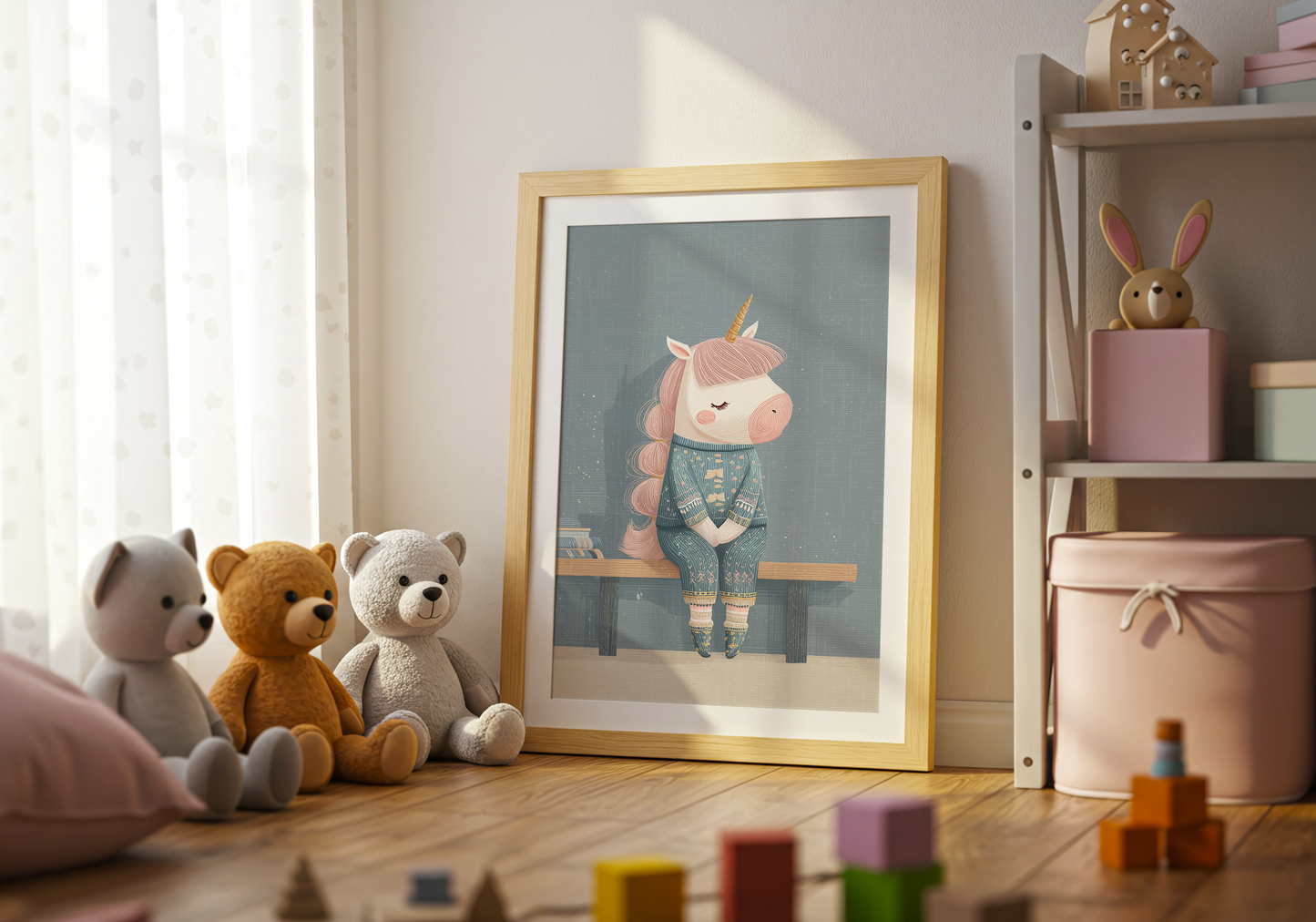 Young riders - Cozy Unicorn - Horse Art Poster