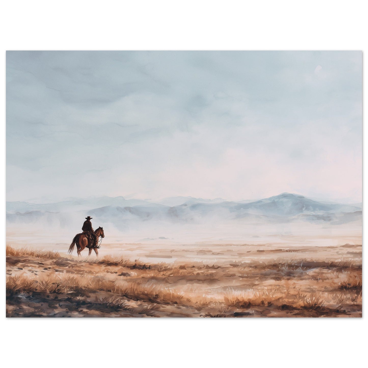 Lone Rider - Western Equestrian Art Poster