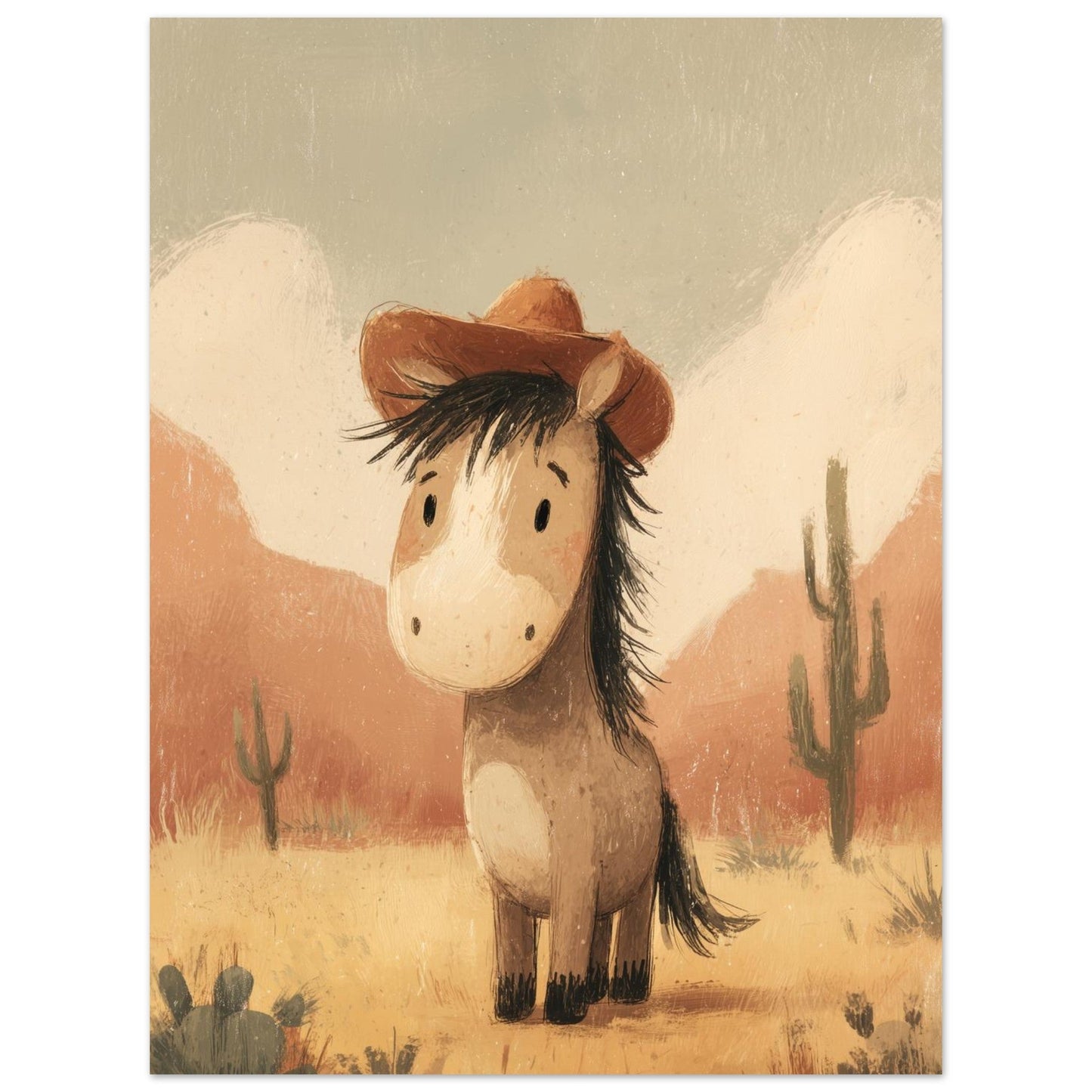 Young Riders - Cowboy Pony - Horse Art Poster