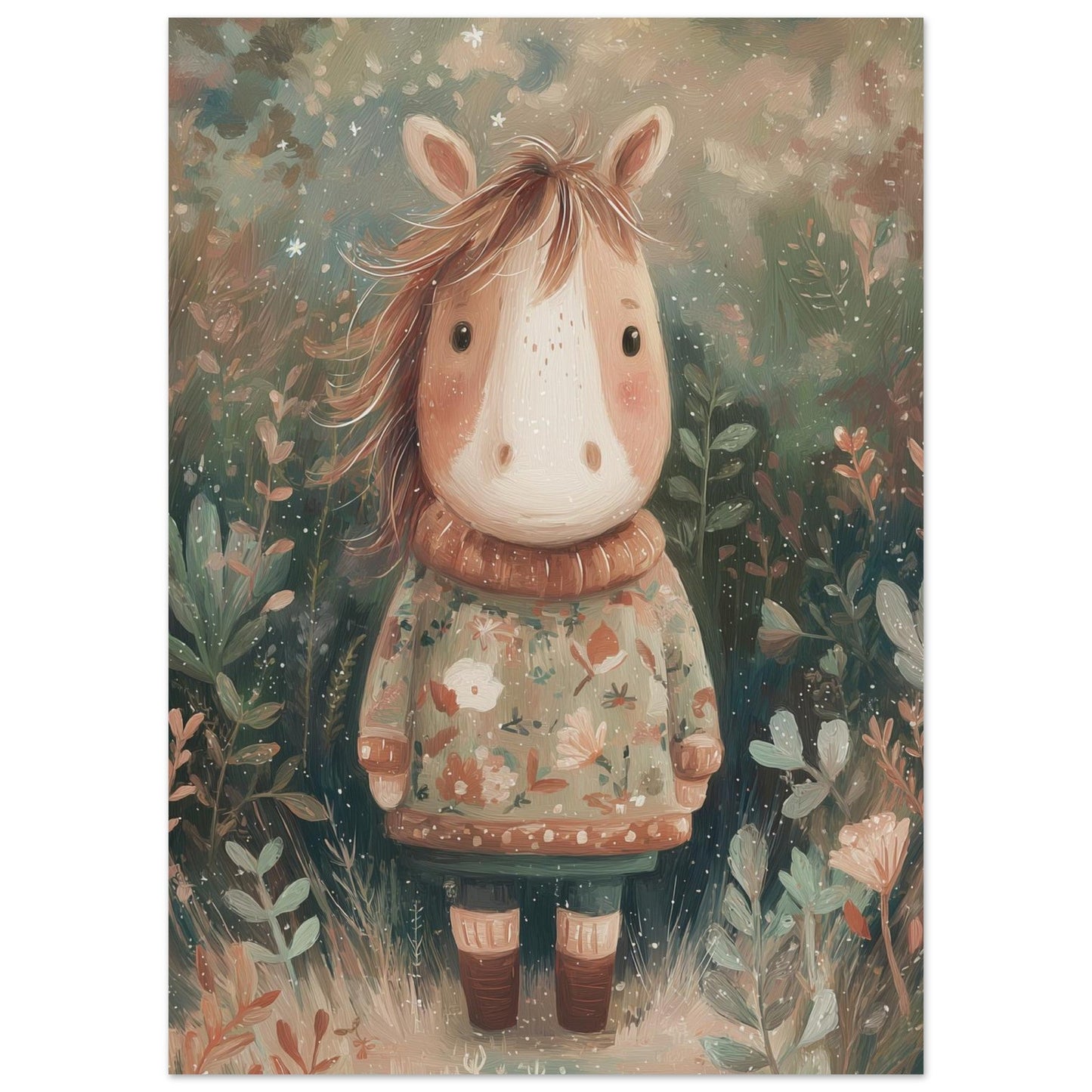 Young Riders - Cozy Pony - Horse Art Poster
