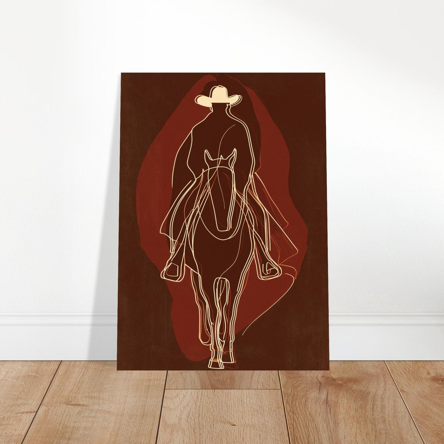 Western Silhouette - Cowboy Horse Art Poster