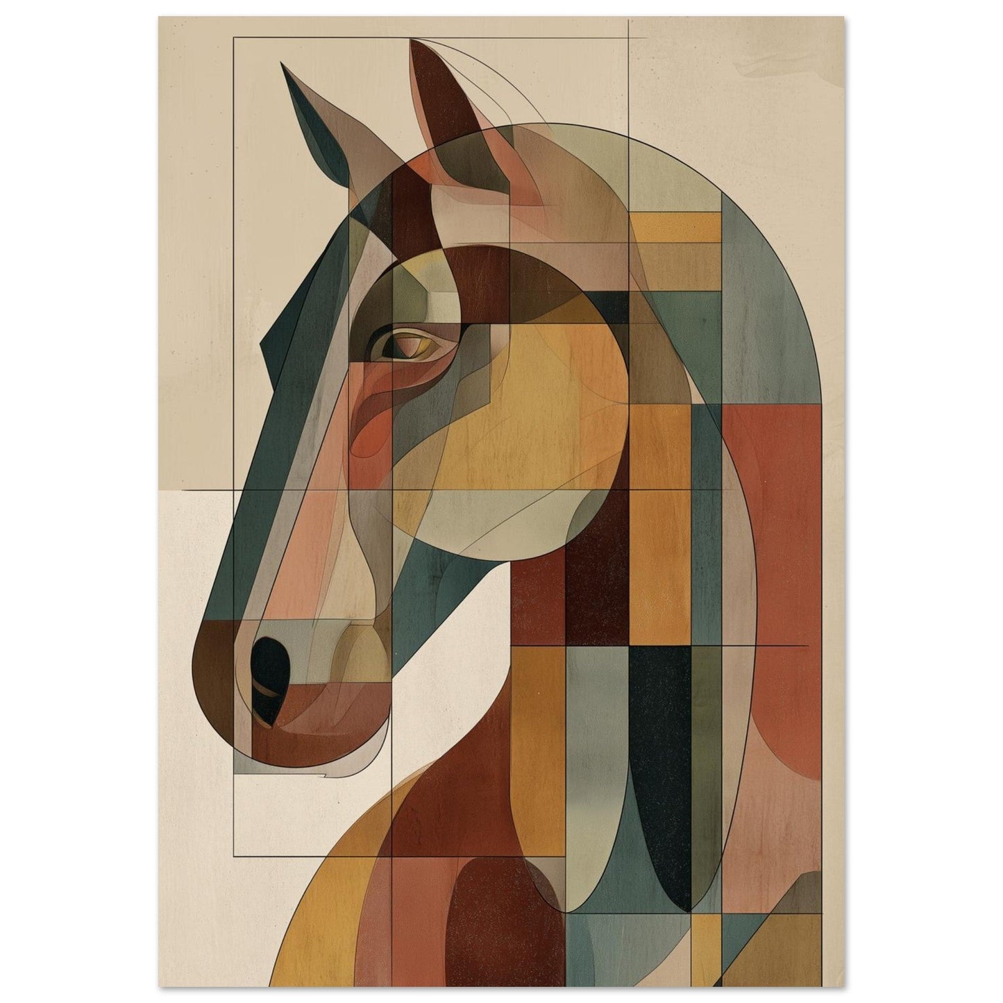 Equine Geometry - Modern Geometic Horse Poster