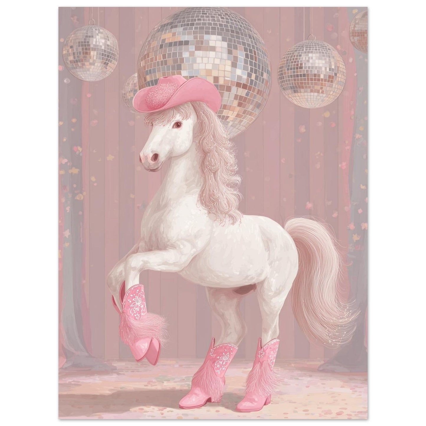 Young Riders - Disco Pony - Horse Art Poster