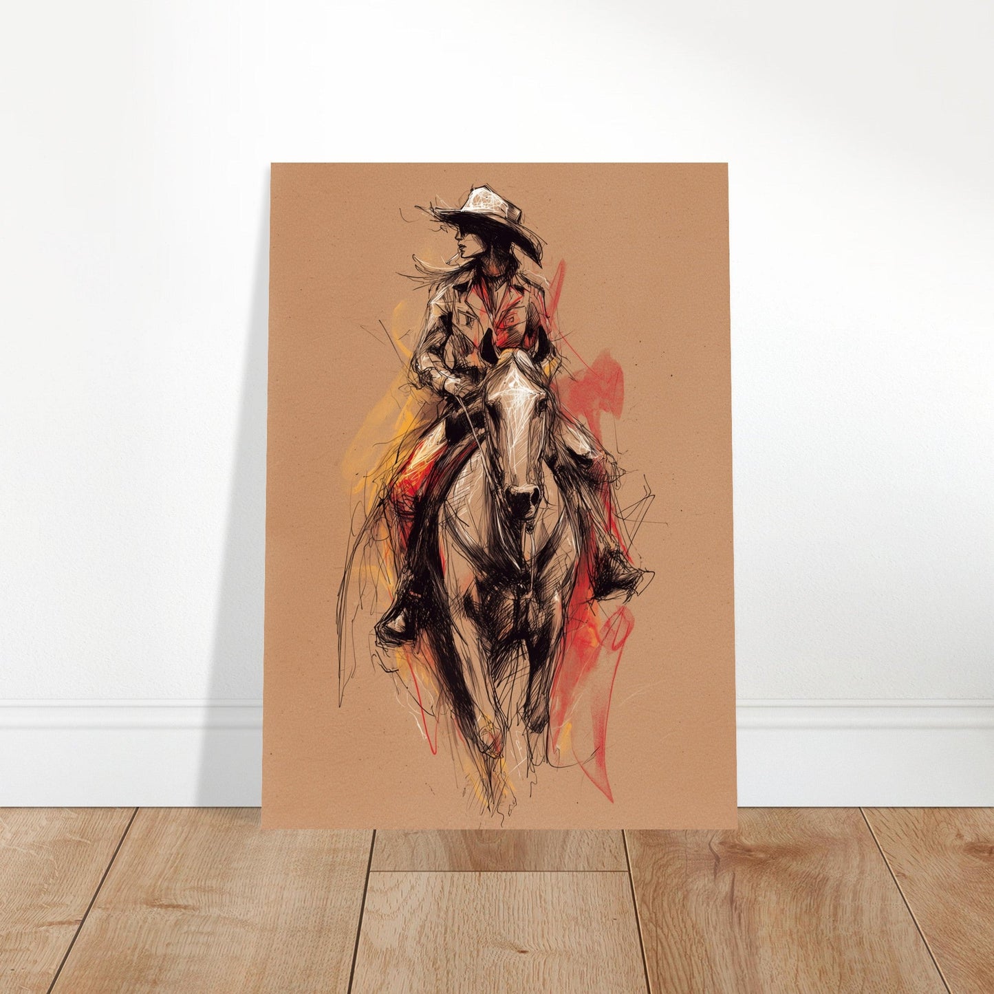 Fire & Motion - Dynamic Horse Illustration Poster