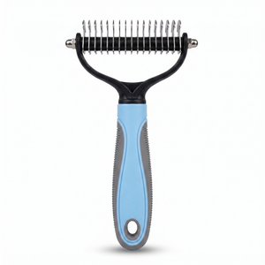 Livnorr Dematting Rake Large — blue handle, 17 teeth, studio white background