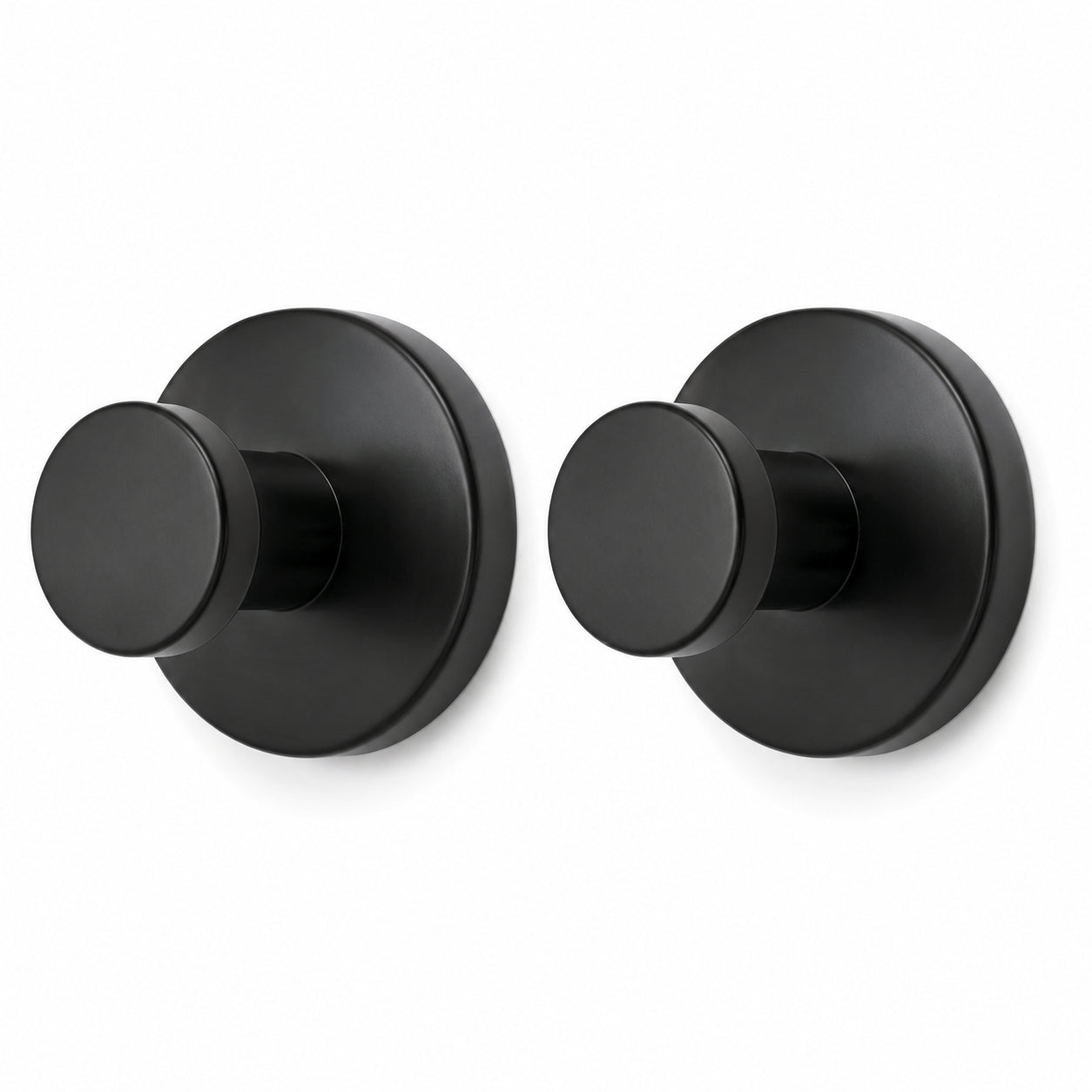 Matte black stainless steel suction cup hooks – set of 2