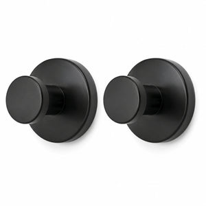 Matte black stainless steel suction cup hooks – set of 2