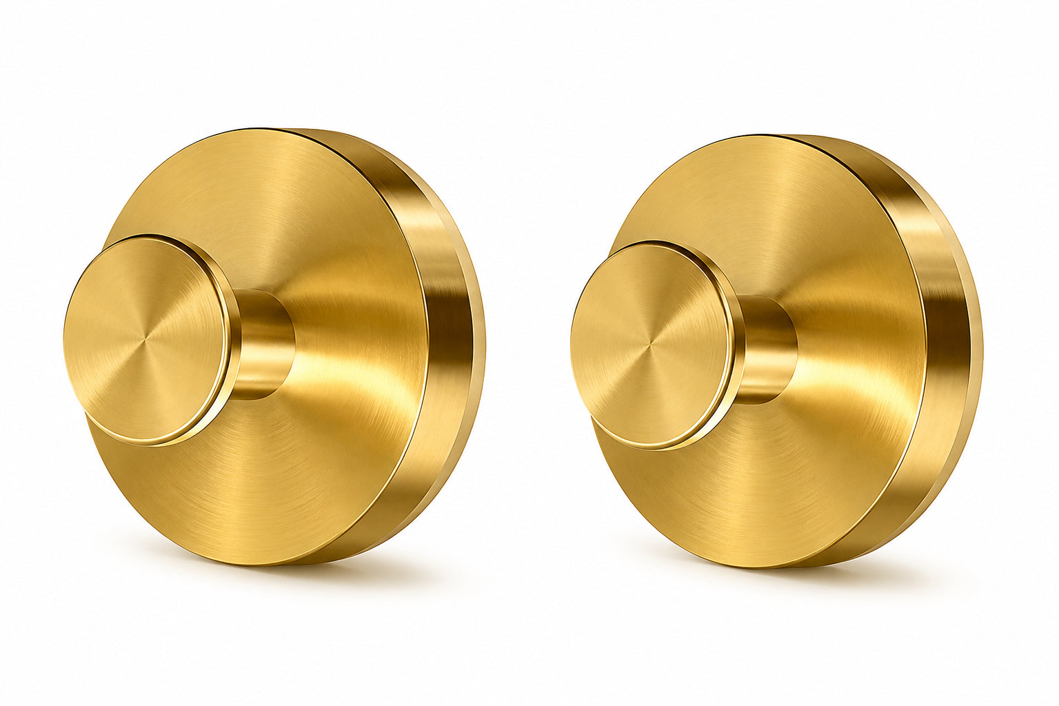 Warm gold stainless steel suction cup hooks – set of 2