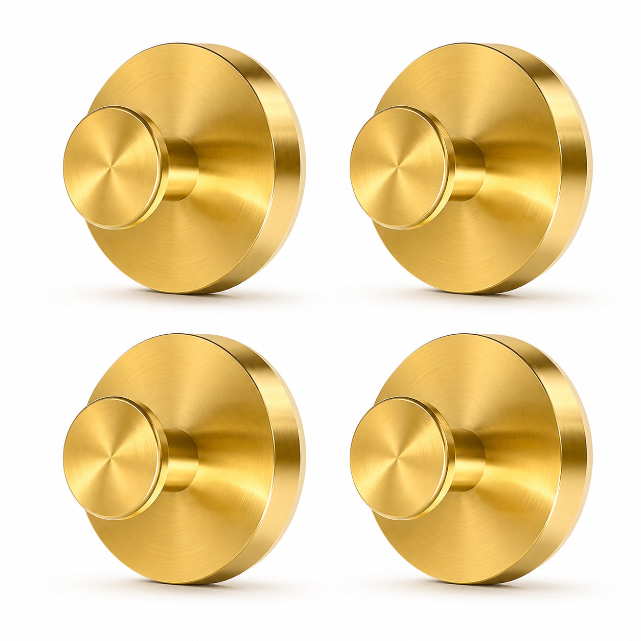 Warm gold stainless steel suction cup hooks – set of 4
