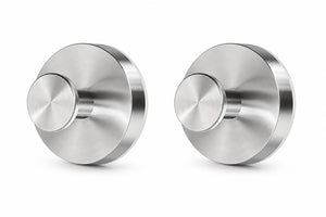 Brushed silver stainless steel suction cup hooks – set of 2
