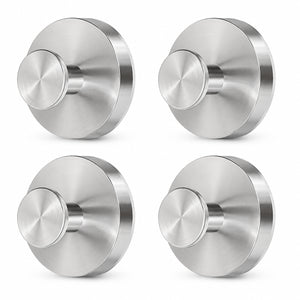 Brushed silver stainless steel suction cup hooks – set of 4
