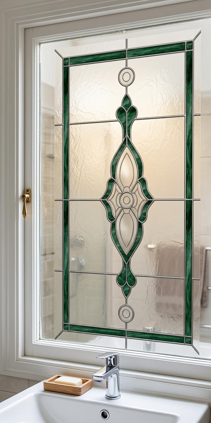 Fönsterfilm blyinfattat glas i elegant motiv