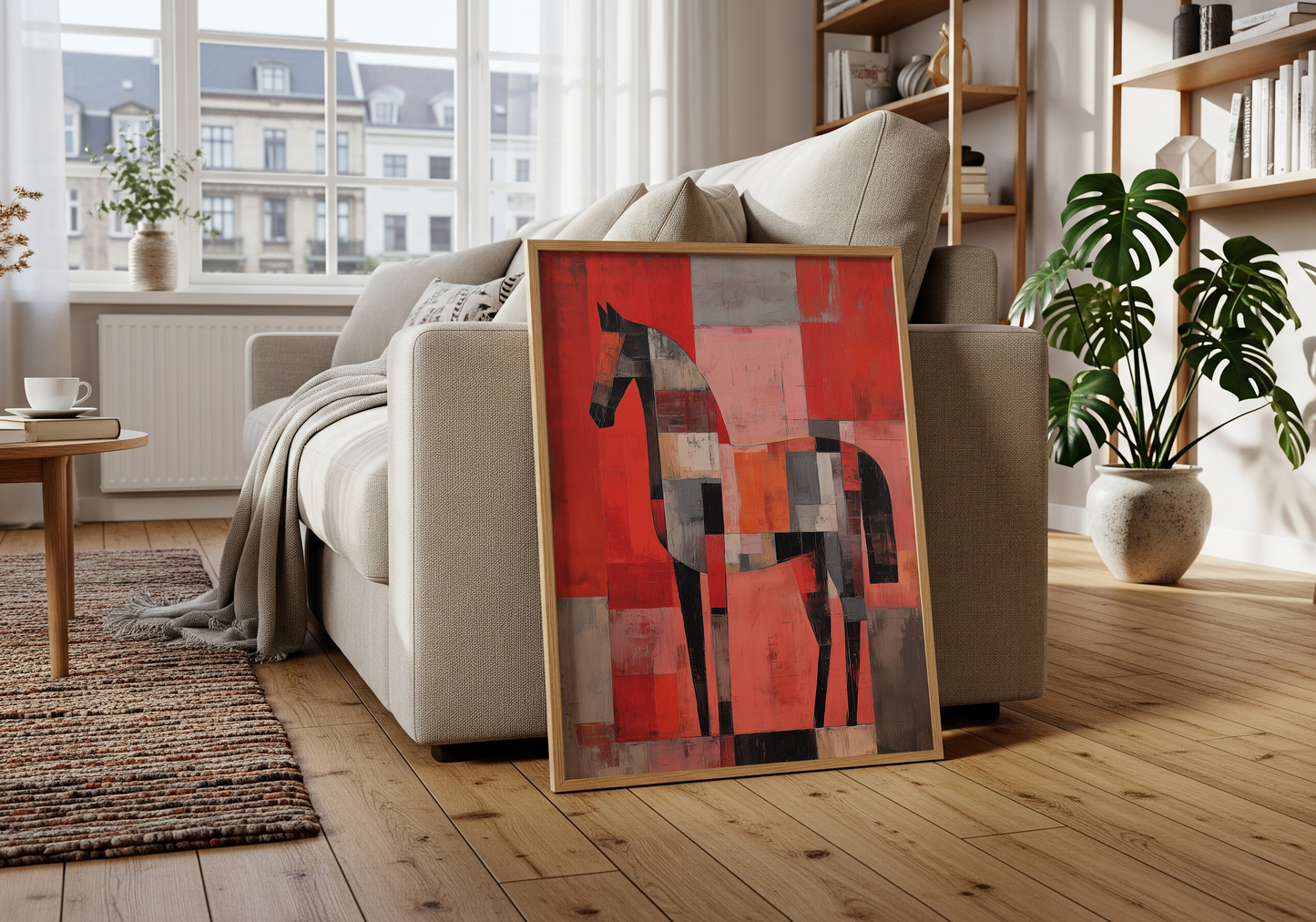 Red Blocks – Horse Art Poster