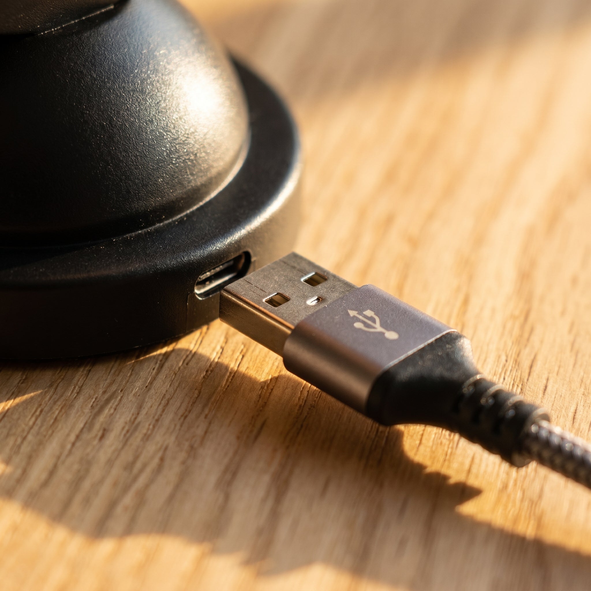 USB charging port detail of Sunset Projection Light