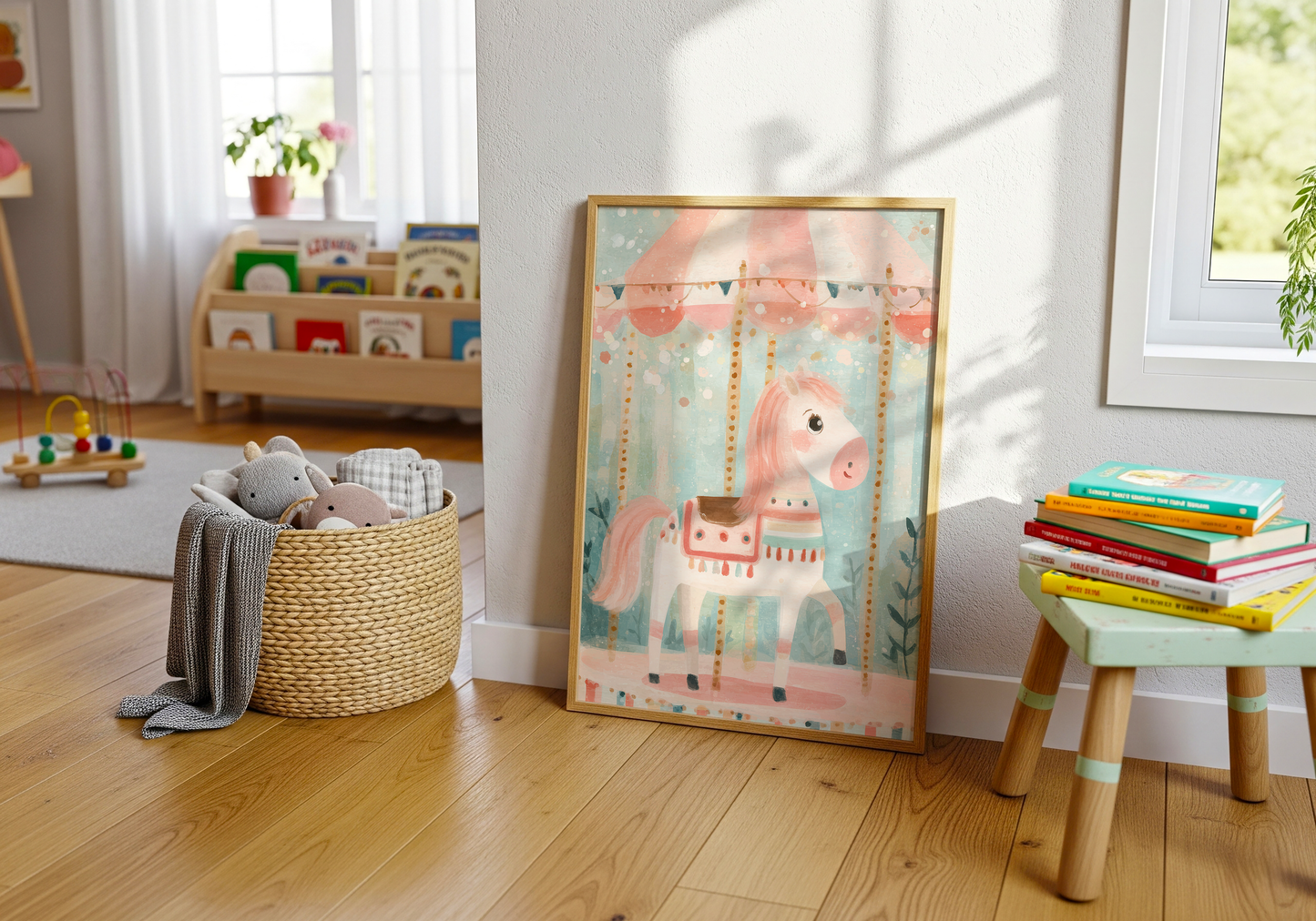 Young Riders - Dreamy Carousel Pony - Horse Art Poster